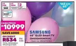 Game SAMSUNG 65" QLED Smart TV offer