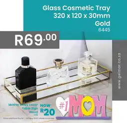 Gelmar Glass Cosmetic Tray Gold offer