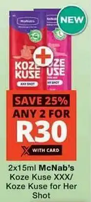 Checkers Hyper McNab's Koze Kuse XXX/ Koze Kuse for Her Shot offer
