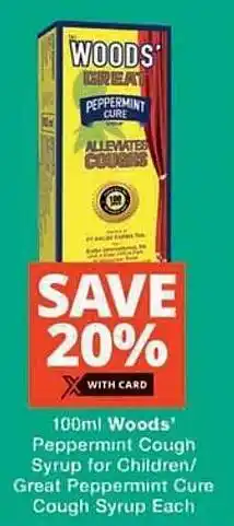 Checkers Hyper Woods' Peppermint Cough Syrup for Children/ Great Peppermint Cure Cough Syrup Each offer