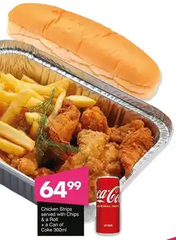 Save Hyper Chicken Strips served with Chips & a Roll + a Can of Coke offer