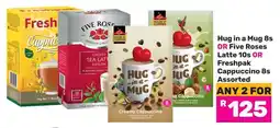 Game Hug in a Mug OR Five Roses Latte OR Freshpak Cappuccino Assorted offer