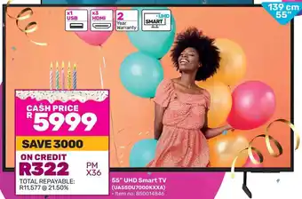 Game SAMSUNG 55" UHD Smart TV offer