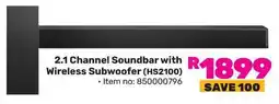 Game Hisense 2.1 Channel Soundbar with Wireless Subwoofer (HS2100) offer