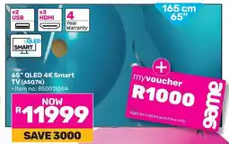 Game Hisense 65" QLED 4K Smart TV offer