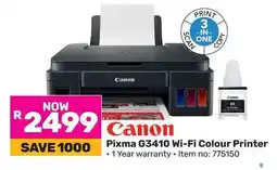 Game Canon Pixma G3410 Wi-Fi Colour Printer offer