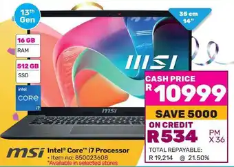 Game MSI Intel Core i7 Processor offer