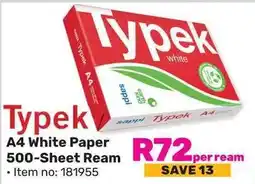 Game Typek A4 White Paper 500-Sheet Ream offer