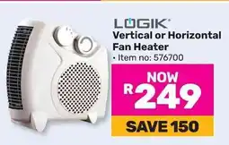 Game LOGIK Vertical or Horizontal Fan Heater offer