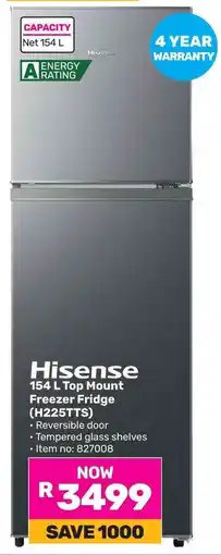 Game Hisense Top Mount Freezer Fridge offer