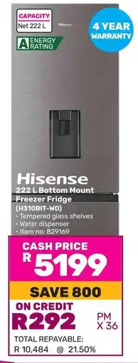 Game Hisense Bottom Mount Freezer Fridge offer