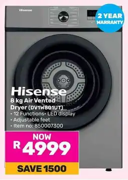 Game Hisense Air Vented Dryer offer
