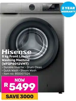 Game Hisense Front Loader Washing Machine offer