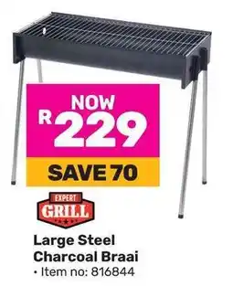 Game Expert Grill Large Steel Charcoal Braai offer