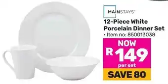 Game MAINSTAYS White Porcelain Dinner Set offer