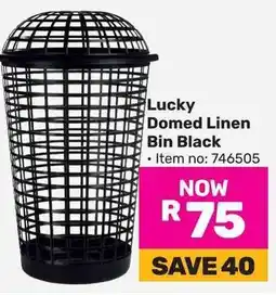 Game Lucky Domed Linen Bin Black offer