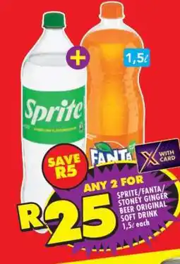 Shoprite Sprite/Fanta/Stoney Ginger Beer Original Soft Drink 1.5l each offer