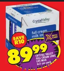 Shoprite CRYSTAL VALLEY FULL CREAM LONG LIFE MILK offer