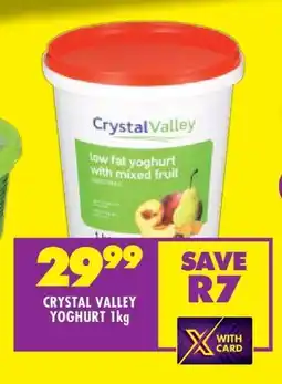 Shoprite CRYSTAL VALLEY YOGHURT 1kg offer
