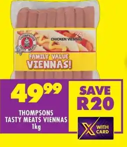 Shoprite THOMPSONS TASTY MEATS VIENNAS 1kg offer