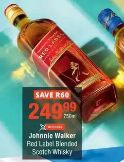 Checkers Johnnie Walker Red Label Blended Scotch Whisky offer