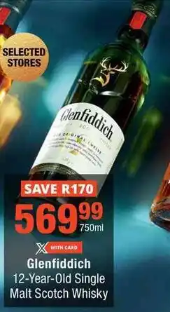 Checkers Glenfiddich 12-Year-Old Single Malt Scotch Whisky offer