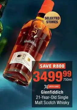 Checkers Glenfiddich 21-Year-Old Single Malt Scotch Whisky offer