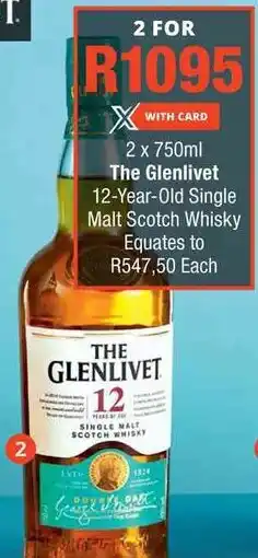 Checkers The Glenlivet 12-Year-Old Single Malt Scotch Whisky offer