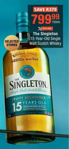 Checkers The Singleton 15-Year-Old Single Malt Scotch Whisky offer