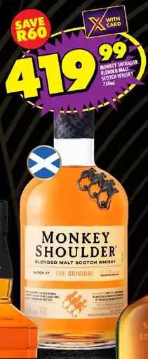 Shoprite Liquor Monkey shoulder blended malt scotch whisky offer