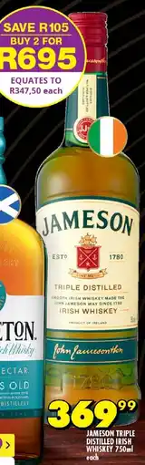 Shoprite Liquor Jameson triple distilled irish whiskey offer