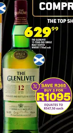 Shoprite Liquor The glenlivet 12-year-old single malt scotch whisky offer