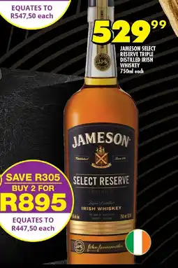 Shoprite Liquor Jameson select reserve triple distilled irish whiskey offer