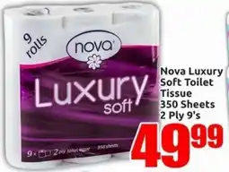 Three Star Cash and Carry Nova Luxury Soft Toilet Tissue 350 Sheets 2 Ply offer