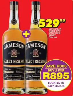 Shoprite Jameson select reserve triple distilled irish whiskey offer