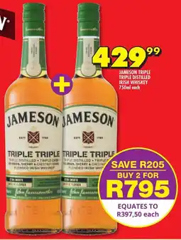 Shoprite Jameson triple triple distilled irish whiskey offer