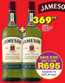 Shoprite Jameson triple distilled irish whiskey offer