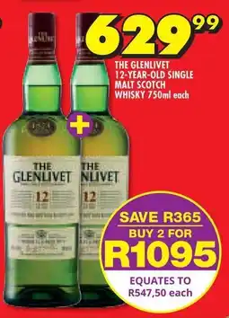 Shoprite The glenlivet 12-year-old single malt scotch whisky offer