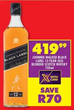 Shoprite Johnnie walker black label 12-year-old blended scotch whisky offer