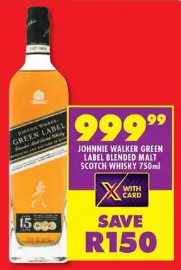 Shoprite Johnnie walker green label blended malt scotch whisky offer