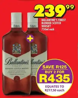 Shoprite Ballantine's finest blended scotch whisky offer