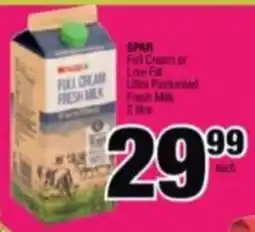 Spar Savemor SPAR Full Cream or Low Fat Ultra Pasteurized Fresh Milk offer