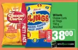 Spar Savemor Willards Cheese Curls or Flings Assorted offer