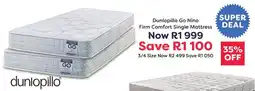 The Bed Store Dunlopillo Go Nino Firm Comfort Single Mattress offer