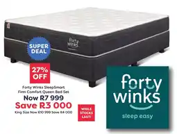 The Bed Store Forty Winks SleepSmart Firm Comfort Queen Bed Set offer