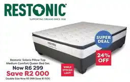 The Bed Store Restonic Solaris Pillow Top Medium Comfort Queen Bed Set offer