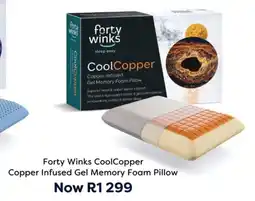 The Bed Store Forty Winks CoolCopper Copper Infused Gel Memory Foam Pillow offer