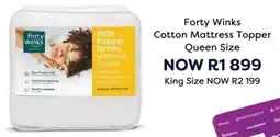 The Bed Store Forty Winks Cotton Mattress Topper Queen Size offer