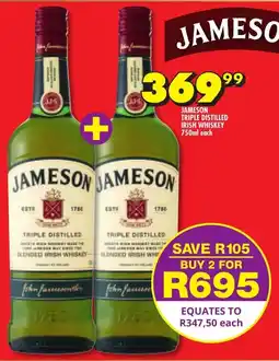 Shoprite Liquor Jameson triple distilled irish whiskey offer