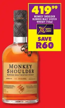 Shoprite Liquor Monkey shoulder blended malt scotch whisky offer
